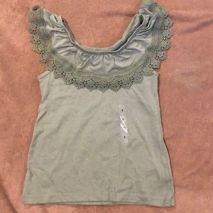 Girls tank top with eyelet crochet detail NWT!